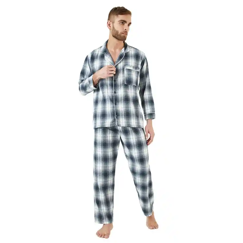 Pijama Hombre Leñadora Santana Azul Grisáceo Talla S