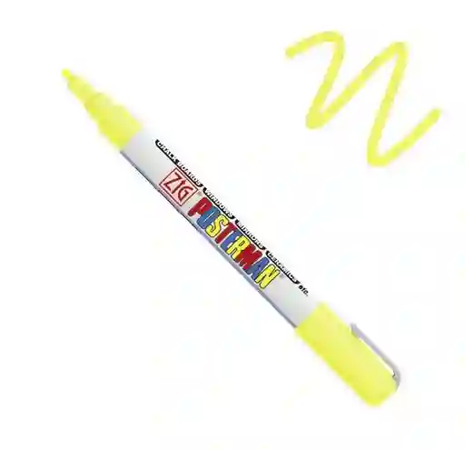 Posterman Marcador Amarillo Fluorescente Punta Fina 1mm