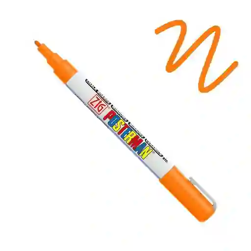 Posterman Marcador Naranja Fluorescente Punta Fina 1mm