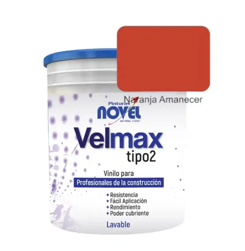 Velmax Pintura Naranja Amanecer Lavable Interior Y Exterior Galon