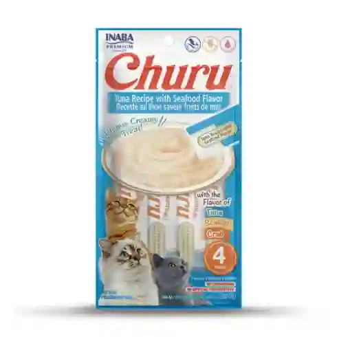 Churu Snacks Para Gatos Atun Y Mariscos 4 Unidades