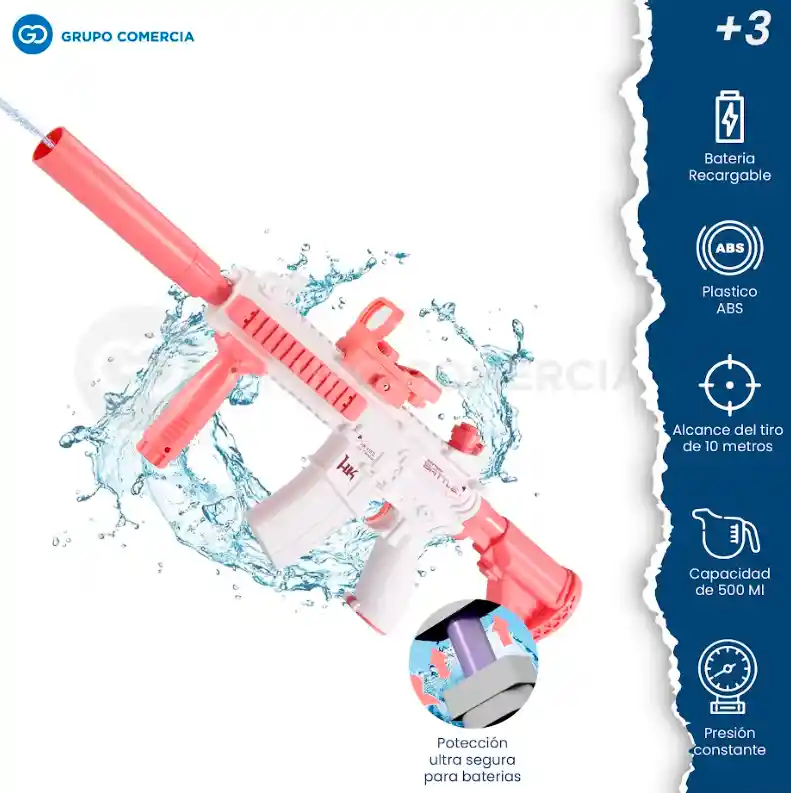 Pistola De Agua Presión Eléctrica Recargable Para Niños