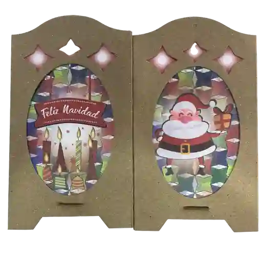 Farol Navideño Para Velitas De Papa Noel En Kraft