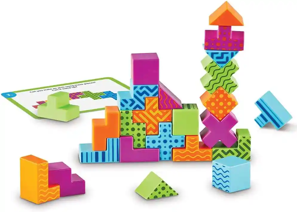 Juego Didáctico Bloques Geométricos Stem 34 Piezas Niños