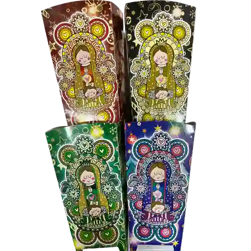 Paquete De Faroles Navideños Para Velitas X10 Unds De La Virgen Infantil