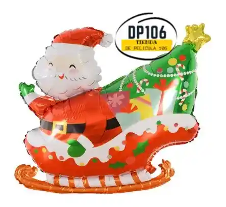 Globos / Bombas Papa Noel Trineo Feliz Navidad Fin De Año Copo Nieve Bouquet X 5 Globos