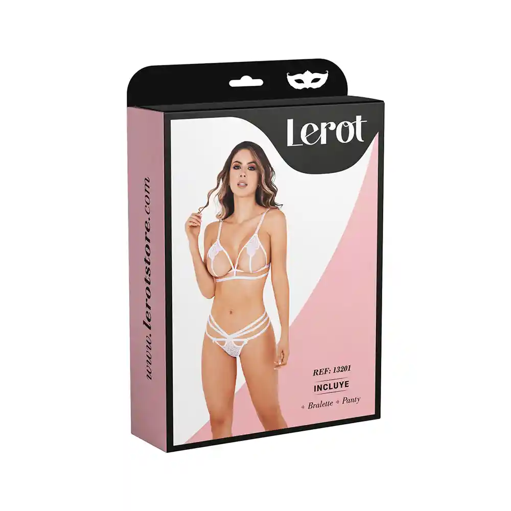 Conjunto Lencería Prisca Talla Ml Blanco Lerot