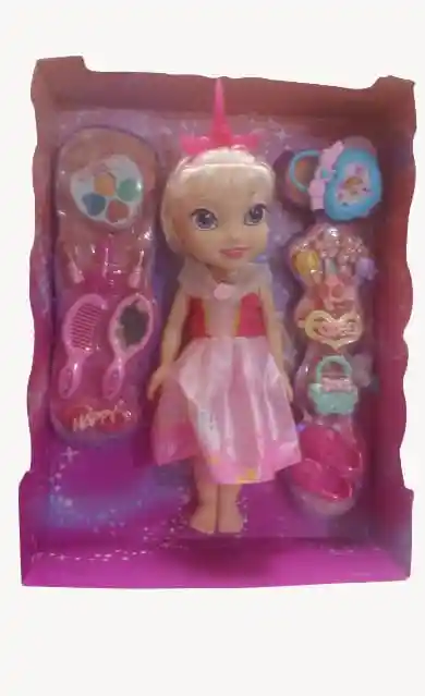 Muñeca Princesa Unicornio Con Accesorios Y Sonido.