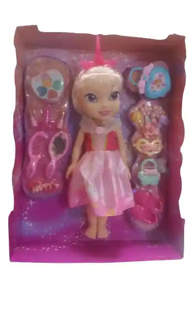 Muñeca Princesa Unicornio Con Accesorios Y Sonido.