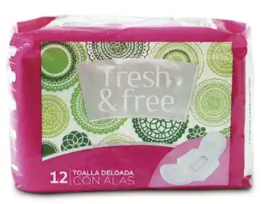 Toallas Delgada Con Alas Fresh Free 12und