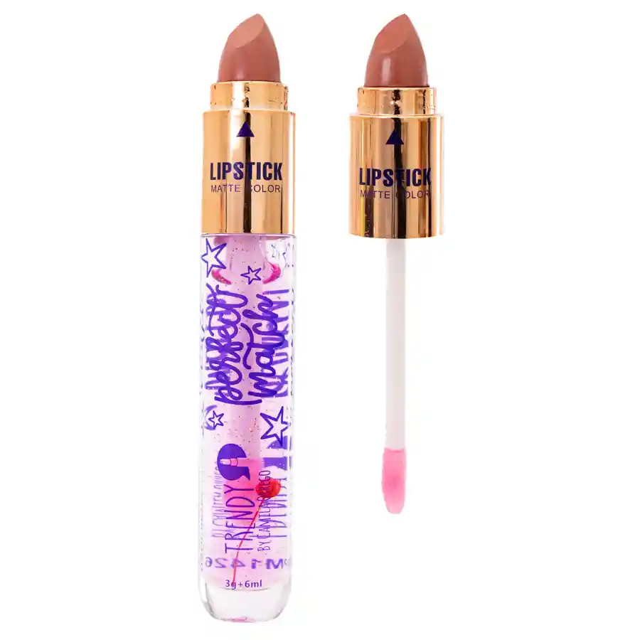 Trendy Brillo Mágico Doble Con Labial 24k Tono 1