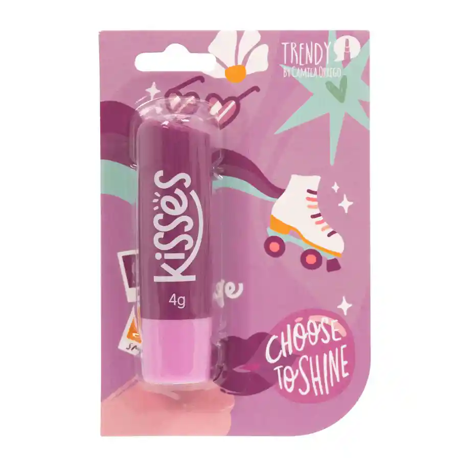 Trendy Brillo Lip Balm Kisses Violeta Sin Color