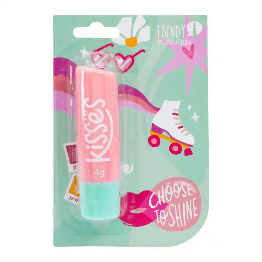 Trendy Brillo Lip Balm Kisses Rosa Sin Color