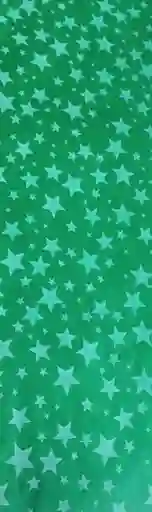 Papel Seda Estampado Estrellas De Navidad, Verde