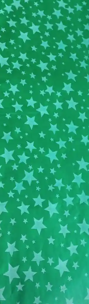 Papel Seda Estampado Estrellas De Navidad, Verde