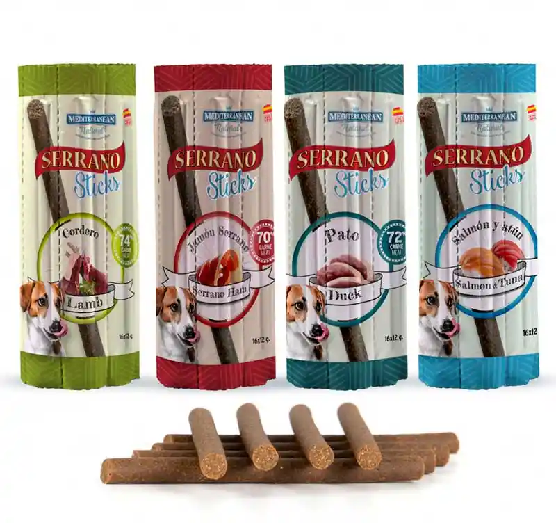 Mediterranean Natural Snack Sticks Serrano Sabor Cordero 16 Unidades