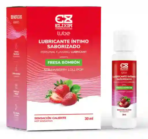 Lubricante Elixir Intimo Saborizado Fresa Bombom 30ml