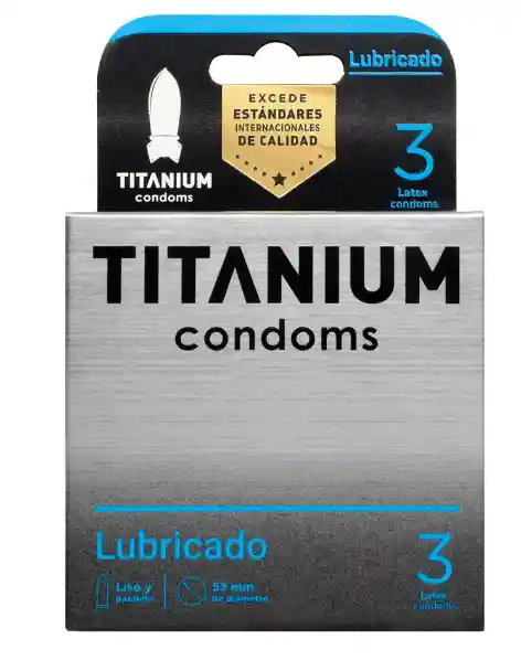 Titanium Condon Lubricado X 3