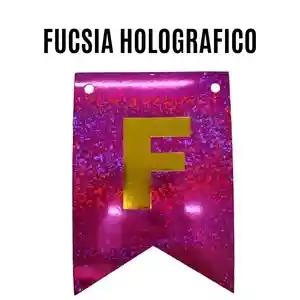 Banderin Feliz Cumpleaños Fucsia Holograma