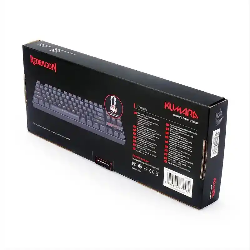 Teclado Gamer Redragon Kumara K552 Rainbow Swirch Red Inglés