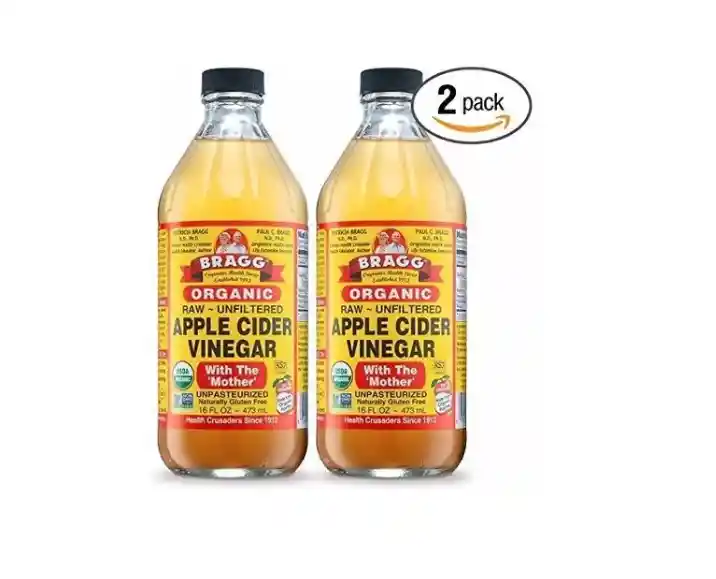 2 Dos Vinagre Bragg 473 Ml Con La Madre Cidra Manzana Botella Vidrio Original Kosher Importado