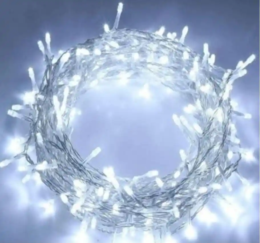 Luces De Navidad X136 Bombillos Luz Led Blanca Cable Siliconadox3 Metros