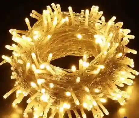 Luces De Navidad 200l Bombillos Luz Led Amarilla Cable Siliconado X 12mts