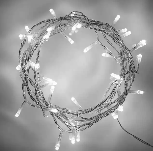 Luces De Navidad X80 Bombillos Luz Led Blanca Cable Siliconado X 1.2metro