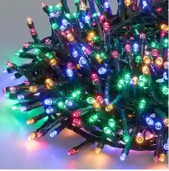 Luces De Navidad Humo Led Multicolot X180 Bombillos Cable Verde
