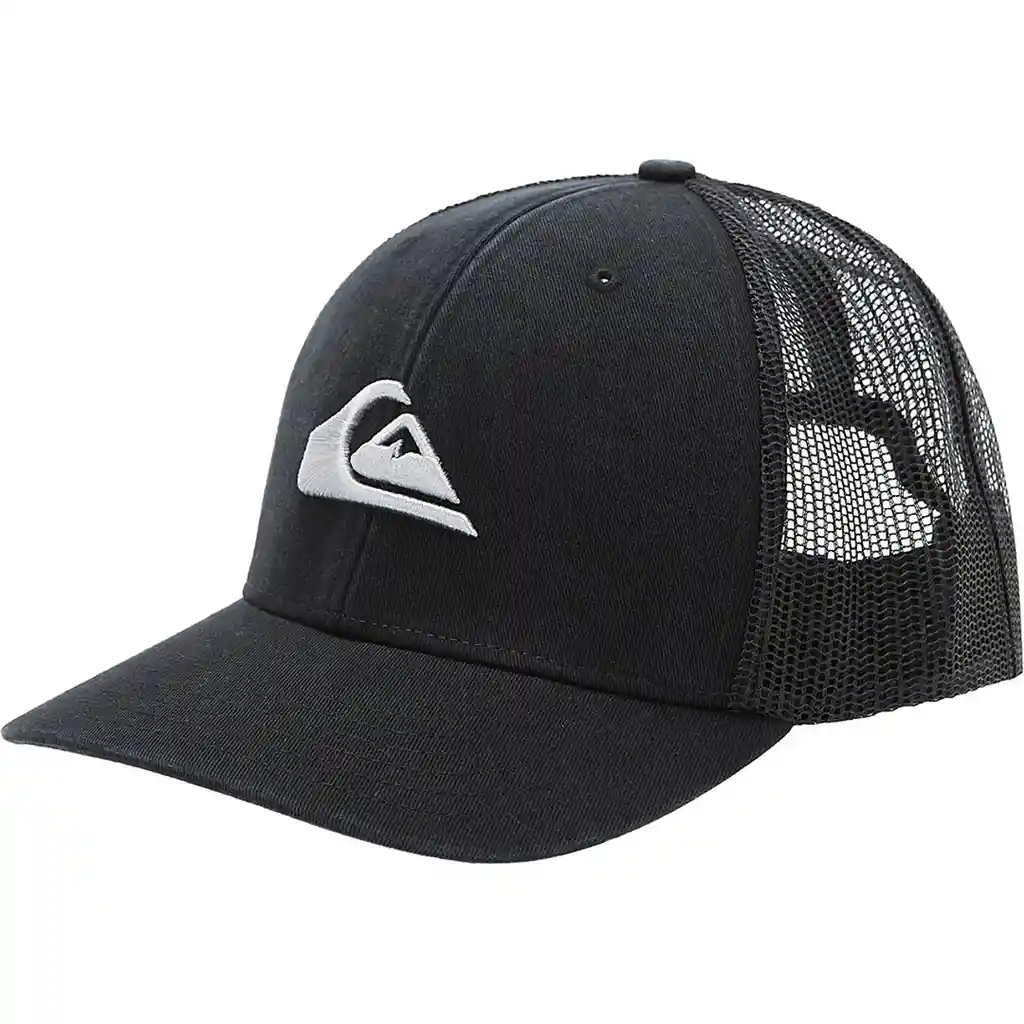 Gorra Quiksilver Negra Logo Blanco Trucker