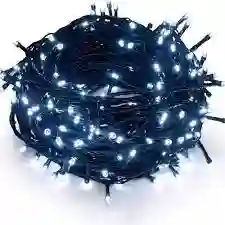 Luces De Navidad Humo Led Blanca X92 Bombillos Cable Verde