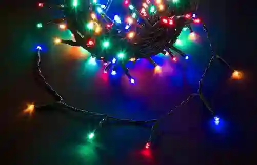 Luces De Navidad Humo Led Multicolor X92 Bombillos Cable Verde