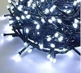 Luces De Navidad X180 Bombillos Luz Lineal Led Granito Blanca Cable Verde