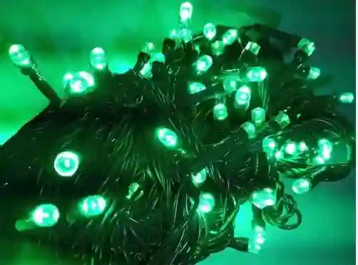 Luces De Navidad X100 Bombillos Luz Lineal Led Granito Verde Cable Verde