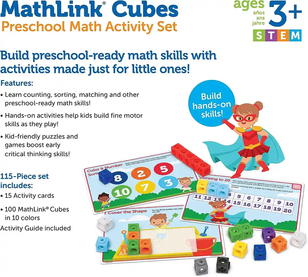 Juego Didáctico Matemáticas Mathlink Kinder Cubos Niño Niña