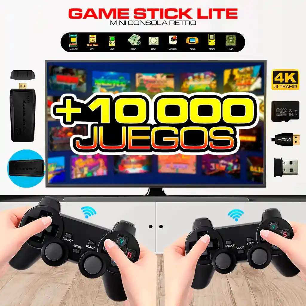 Consola Portable Game Stick Inalambrica 4k | Juegos Retro