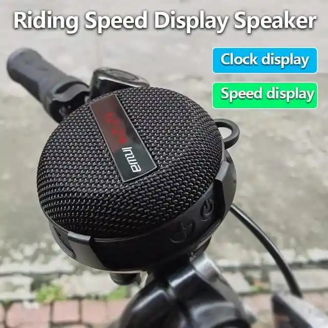 Parlante Para Moto O Bicicleta Pantalla Digital Led, Subwoofer Impermeable, Portátil Manos Libres,tarjeta Tf