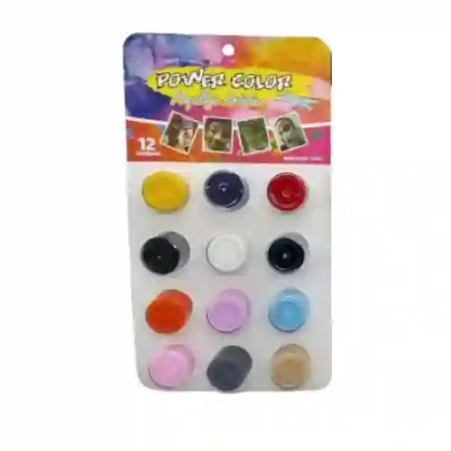 Power Color Pintucaritas Paquete X12 - Colores Básicos