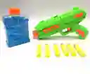 Juguete Pistola Dual Lanza Dardos Y Balas De Hidrogel Soft Gun Ref 8820 Verde