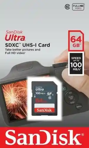 Memoria Sd 64gb Sandisk Ultra Sdxc Uhs-i Card / Memoria Sd Camara Profesional 64gb