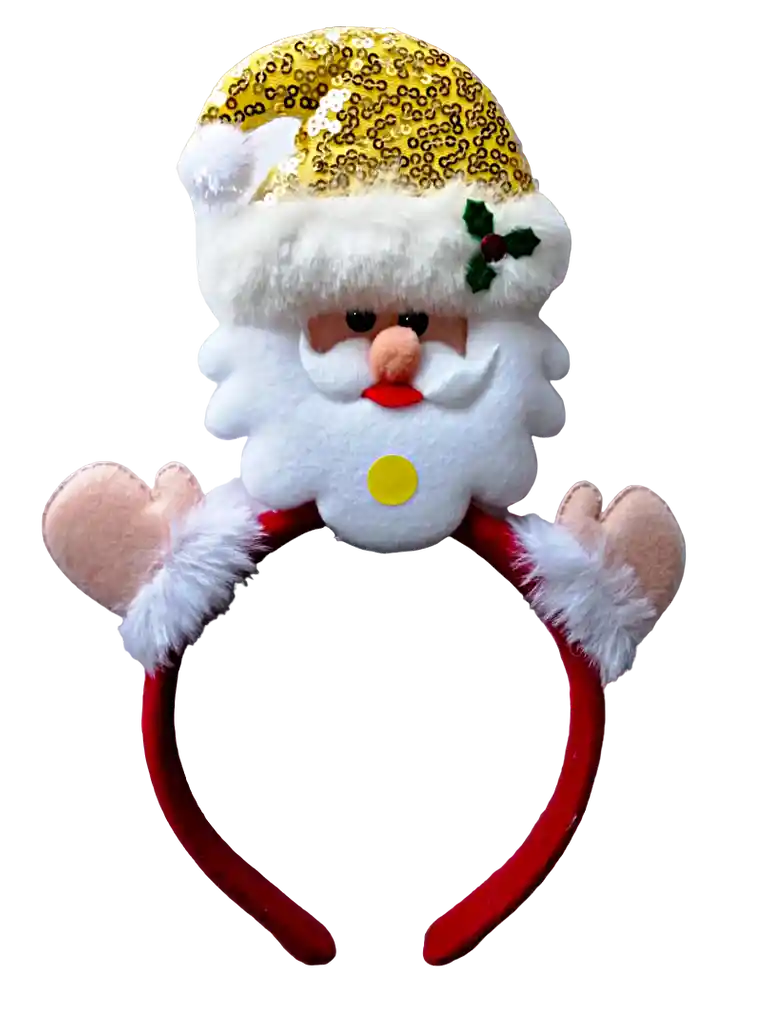 Diadema Cintillo Navideño Santa Claus Con Luces 20cm Fiesta