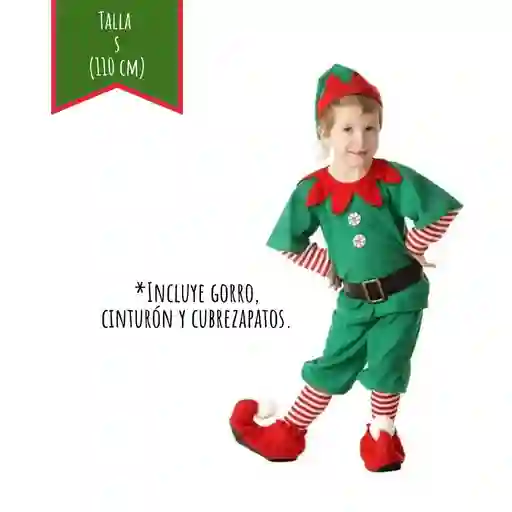 Disfraz Navidad Duende Niño Talla S (110 Cm)