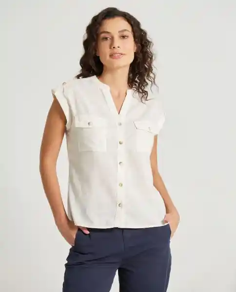 Camisa Blanco Puro Claro Mujer Talla L 619d020 Esprit