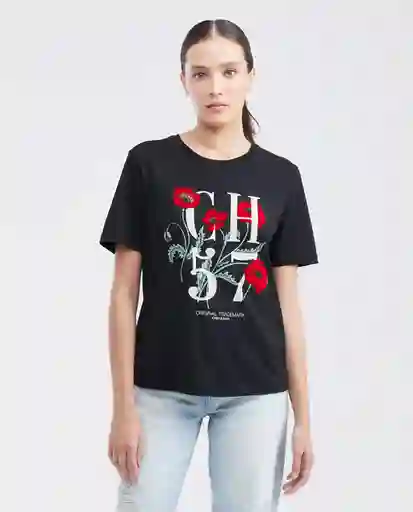 Camiseta Ch57 Graphic Tee Negro Noche Ultra Oscuro S Chevignon