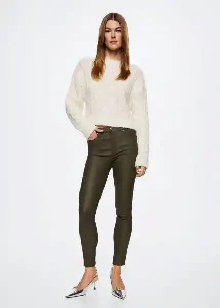 Jeans Isa Khaki Talla 44 Mujer Mango