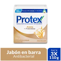 Protex Jabón Antibacterial Avena 110 g x 3 Und