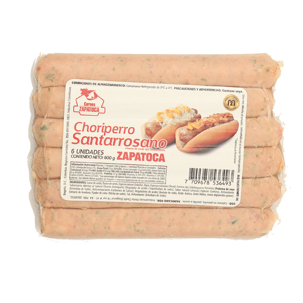 Zapatoca Salchicha de Choriperro Santarrosano 600 g