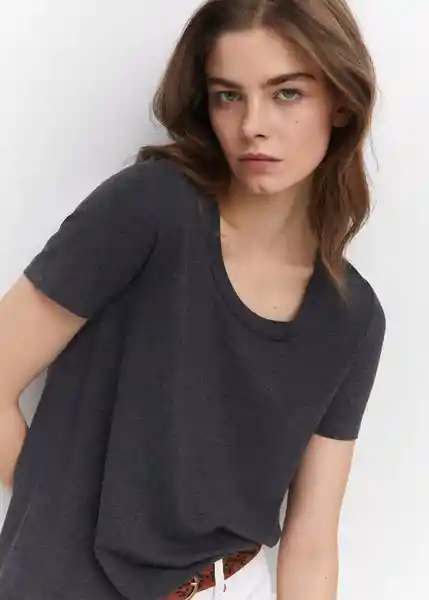 Camiseta Visca Gris Oscuro Vigoré Talla 24 Mujer Mango