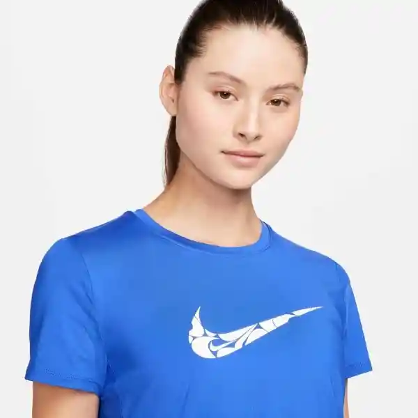 Nike Camiseta One Swsh Hbr Top Azul Para Mujer Talla M