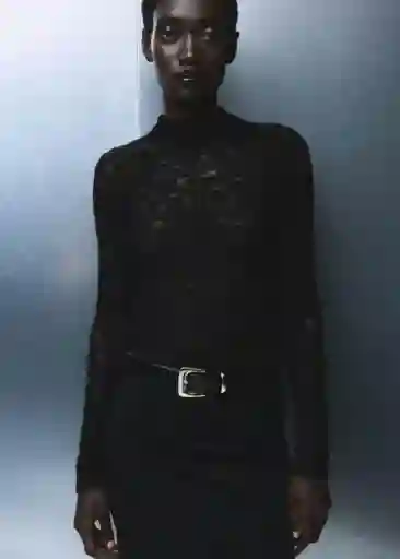 Top Xselena Negro Talla S Mujer Mango